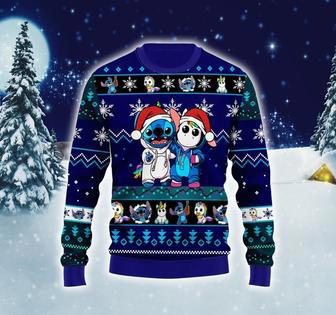 Santa Stiitch x Unicorn Ugly Christmas Sweater, Disney Stiitch Characters Sweatshirt | Favorety UK