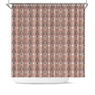 Shape Pattern Ethnic Boho Tribal Multicolor Bathroom Shower Curtain - Seseable