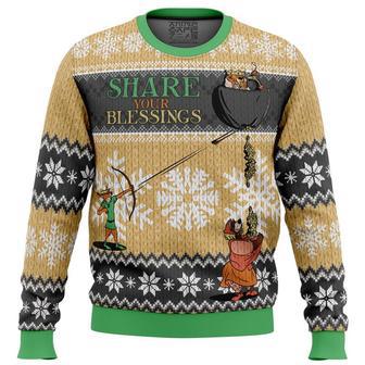 Share Your Blessings Robin Hood Disney Ugly Christmas Sweater, Ugly Christmas Sweater For Men Women | Favorety