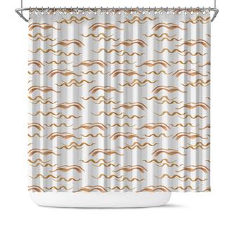 Simple Wave Watercolor Boho Pattern Best Gift Decor Shower Curtain - Seseable