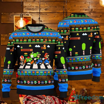 Super Mario Ugly Sweater, Super Mario Ugly Christmas Sweatshirt, Super Mario Video Game Christmas Sweater - Thegiftio UK