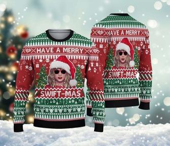 Swifties Ugly Christmas Sweater, Taylor All Over Print Sweater, Taylor Swift Christmas Sweatshirt | Favorety UK