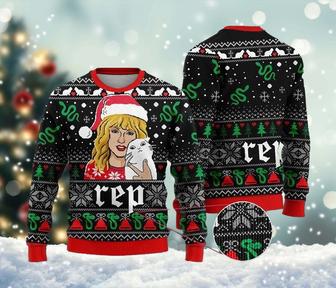 Taylor Swift Ugly Christmas Sweater, Swifties Christmas Sweatshirt, Taylor All Over Print Sweater | Favorety