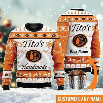 Tito's Handmade Ugly Christmas Sweater, Vodka Winter Xmas Sweatshirts, Vodka Logo All Over Printed Sweater | Favorety UK