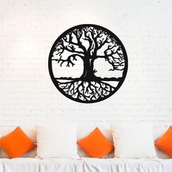 Tree Of Life Metal Wall Art, Livingroom Wall Decor, Unique Biryhday Gift, Yoga Room Metal Wall Art - Thegiftio UK