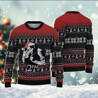 Tuuppac Shaakkur Ugly Xmas Sweater, 2PAAC All Over Print Sweatshirt, Music Artist Ugly Sweater | Favorety UK