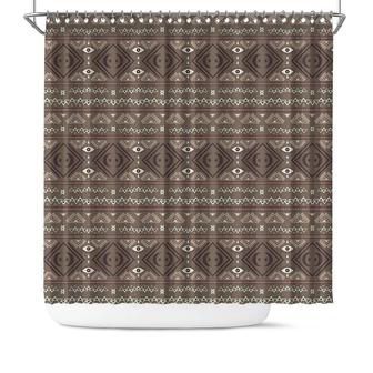 Vintage Boho Geometric Pattern Abstract Living Shower Curtain - Seseable