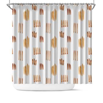 Watercolor Scratch Minimalist Boho Style Bathroom Shower Curtain - Seseable