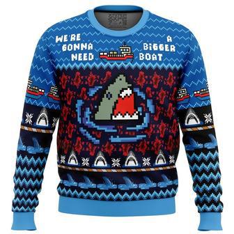 We’re Gonna Need A Bigger Boat Jaws Ugly Christmas Sweater, Ugly Christmas Sweater For Men Women | Favorety