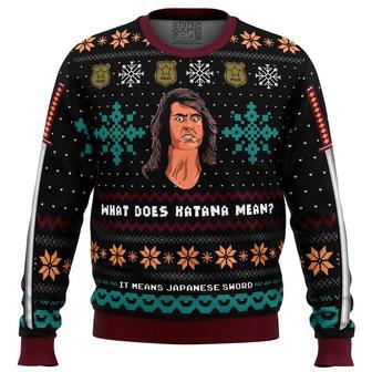 What does Katana mean? Samurai Cop Ugly Christmas Sweater, Ugly Christmas Sweater For Men Women | Favorety CA