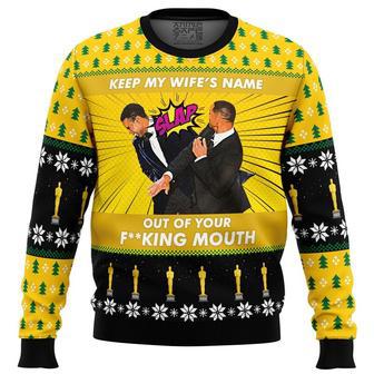 Will Smith Slaps Chris Rock Meme Ugly Christmas Sweater, Ugly Christmas Sweater For Men Women | Favorety