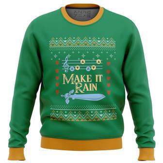 Zelda Make it Rain Ugly Christmas Sweater, Ugly Christmas Sweater For Men Women, ShopKetharses Shop | Favorety UK