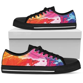 Abstract Oil Paintings Women's Low Top Shoes (Black) - Monsterry AU