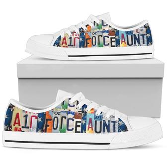 Air Force Aunt Licence Plate Low Top Canvas Shoes - Monsterry CA