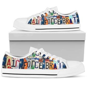 Air Force Brat Licence Plate Low Top Canvas Shoes - Monsterry AU