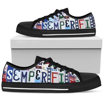 Always Faithful Licence Plate Low Top Canvas Shoes - Monsterry CA