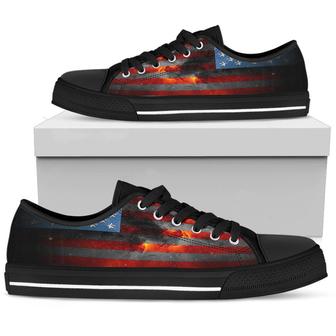 American Space Flag Men's Low Top Shoes - Monsterry
