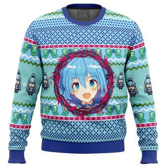 Aqua KonoSuba Ugly Christmas Sweater, Ugly Christmas Sweater For Men Women, ShopKetharses Shop | Favorety