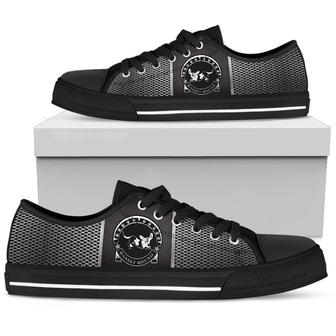 Basset Hound Black Licence Plate Low Top Canvas Shoes - Monsterry AU