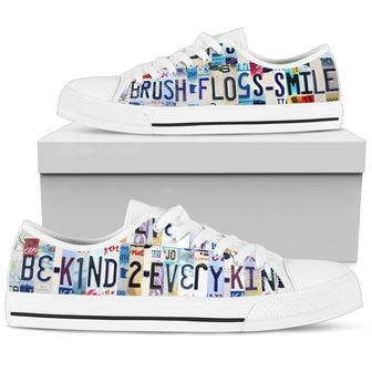 Be Kind To Every Kind Licence Plate Low Top Canvas Shoes - Monsterry UK