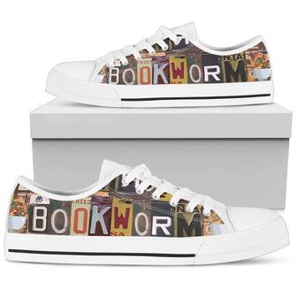 Bookworm Licence Plate Low Top Canvas Shoes - Monsterry UK
