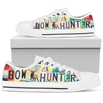 Bow Hunter Licence Plate Low Top Canvas Shoes - Monsterry