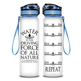 DaVinci Quote Water Is The Driving Force Of All Nature Hydro Tracking Bottle | Seseable CA