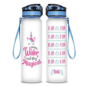 Drink Water And Stay Magical Cute Unicorn Hydro Tracking Bottle | Seseable CA