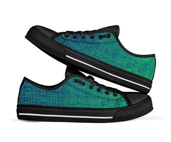 Green Jeans Low Tops Black Bottoms - Monsterry