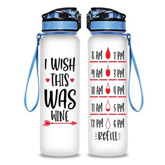 I Wish This Was Wine Funny Hydro Tracking Bottle | Seseable CA
