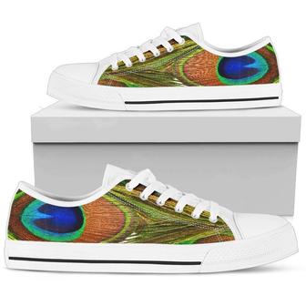Peacock Print Shoes | Women's Low Top Shoe - Monsterry CA