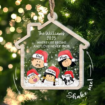Personalized Family Shaker Christmas Ornament Acrylic Wooden Ornament | Mazezy