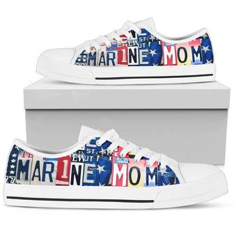 Proud Marine Mom Low Top Shoes - Monsterry