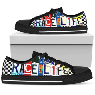 Race Life Black Low Top Shoes - Monsterry