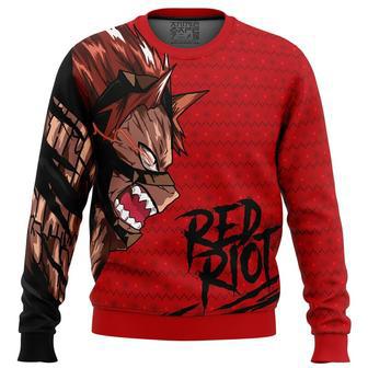 Unbreakable Red Riot My Hero Academia Ugly Christmas Sweater, Ugly Christmas Sweater For Men Women | Favorety