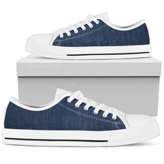 White Shades of Denim Low Top Shoes - Monsterry CA