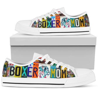 Women's Low Top Licence Plate Shoes For Boxer Dog Mom - Monsterry CA