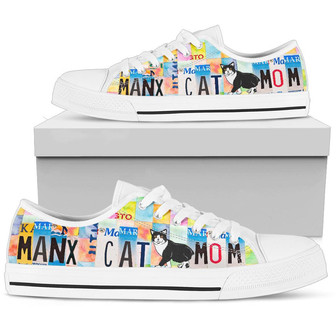 Women's Low Top Licence Plate Shoes For Manx Cat Mom - Monsterry