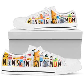 Women's Low Top Licence Plate Shoes For Minskin Cat Mom - Monsterry