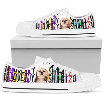 Women's Low Top Licence Plate Shoes For Shih Tzu Lovers - Monsterry