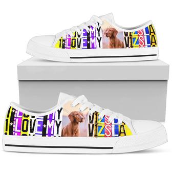 Women's Low Top Licence Plate Shoes For Vizsla Dog Lovers - Monsterry