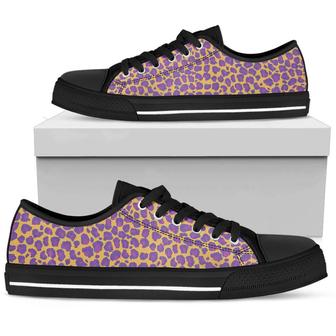 Women`s Low Top Shoes Leopard Spots Black - Monsterry UK