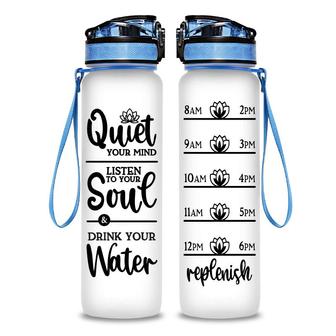 Yoga Quiet Your Mind Listen To Your Soul Drink Your Water Hydro Tracking Bottle | Seseable CA