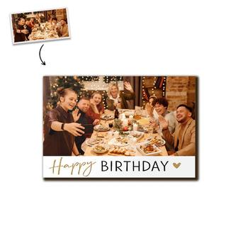 Custom Happy Birthday Handscript Photo Wood Panel | Custom Photo | Photo Frame Gifts | Personalized Birthday Wood Panel - Seseable