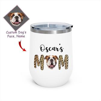 Custom Dog Mom Leopard Photo Wine Tumbler | Custom Photo | Dog Mom Gifts | Personalized Dog Mom Wine Tumbler - Seseable