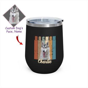 Custom Dog Mom Retro Photo Wine Tumbler | Custom Photo | Dog Mom Mothers Day Gifts | Personalized Dog Mom Wine Tumbler - Seseable