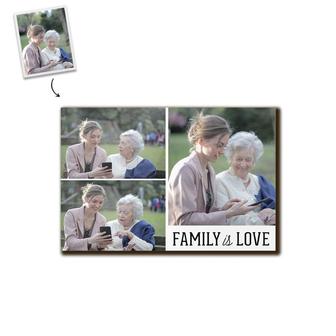 Custom Family Is Love Photo Wood Panel | Custom Photo | Collage Photo Gifts | Personalized Family Wood Panel - Seseable