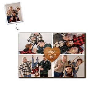 Custom Family Man Photo Wood Panel | Custom Photo | Collage Photo Gifts For Dad | Personalized Fathers Day Wood Panel - Seseable