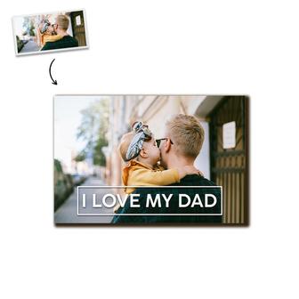 Custom I Love My Dad Photo Wood Panel | Custom Photo | Collage Photo Gifts For Dad | Personalized Fathers Day Wood Panel - Seseable