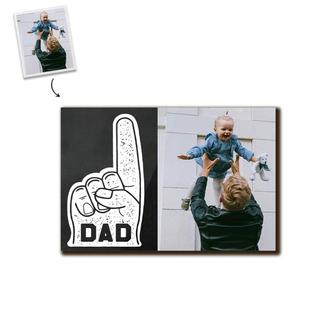 Custom Number 1 Dad Photo Wood Panel | Custom Photo | Photo Gifts For Dad | Personalized Fathers Day Wood Panel - Seseable